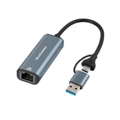 MicroConnect USB-C / A to RJ45 network Gigabit Adapteris kaina