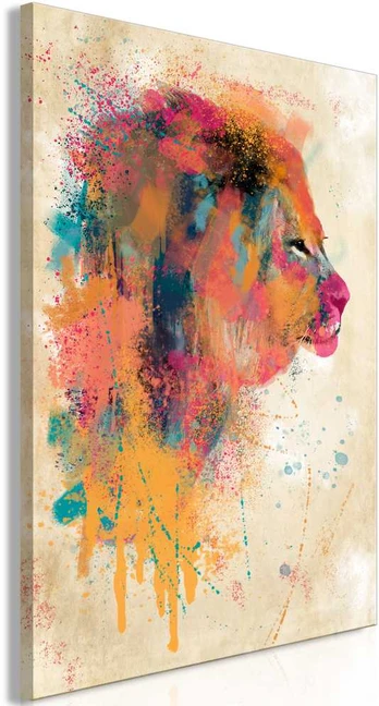 Artgeist Paveikslas - Watercolor Lion (1 Part) Vertical