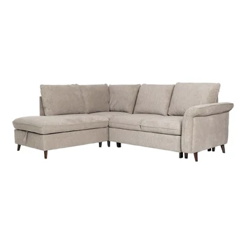 Corner sofa bed LINDY LC, light brown