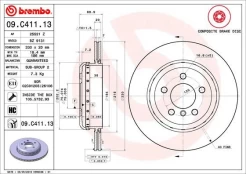 Stabdžių diskas BREMBO 09.C411.13 kaina