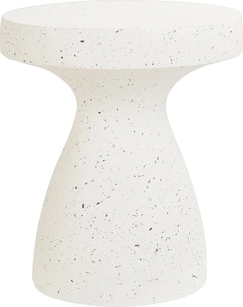 Beliani Šoninis staliukas BIVIERE 39 cm, terrazzzo efektas, balta