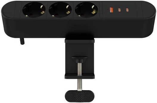 MicroConnect Multi Desktop Power Socket 3 Ways Schuko, 1 x USB-A, 2 x