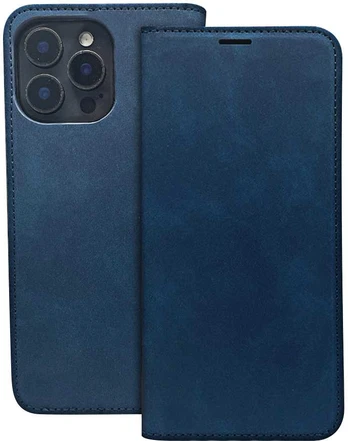 Dėklas Blue Smart Suede case for iPhone 11 navy mėlynas