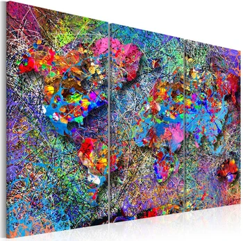Artgeist Paveikslas - World Map: Colourful Whirl