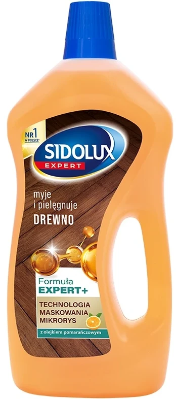 SIDOLUX EXPERT PLUS medinių grindų valiklis, 750 ml. 10 vnt. dėžėje.