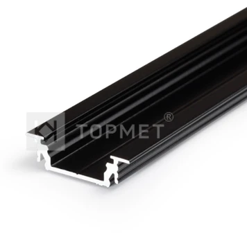 3m LED juostos profilis GROOVE14 EF/TY, juodai anoduotas