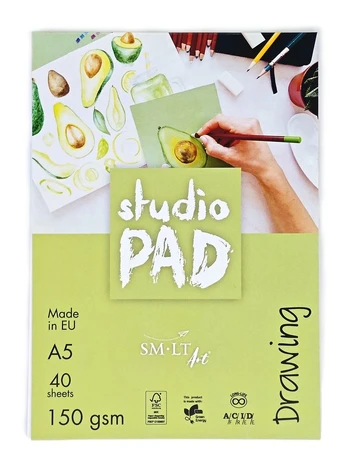 Piešimo bloknotas "Studio" A5/40l 150g, kieta nugarėle