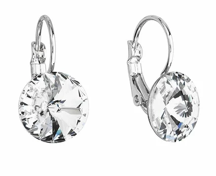 Evolution Group Blizgantys kabantys auskarai su Swarovski kristalais 51002.1
