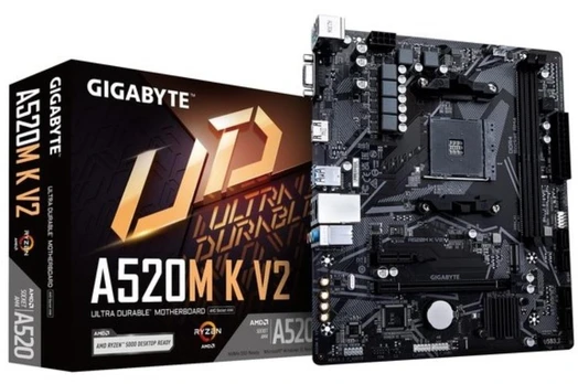 SALE OUT. | Gigabyte A520M K V2 1.0 M/B | Processor family AMD | Processor socket AM4 | DDR4 DIMM | Memory slots 2 | Supported hard disk drive interfaces SATA, M.2 | Number of SATA connectors 4 | Chipset AMD A520 | Micro ATX | USED, , WITHOUT ORIGINAL PACKAGING AND ACCESSORIES, ONLY BACK PANEL INCLUDED | Gigabyte | A520M K V2 1.0 M/B | Processor family AMD | Processor socket AM4 | DDR4 DIMM | Memory slots 2 | Supported hard disk drive | A520M K V2SO