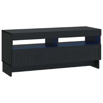 LED televizoriaus spintelė Juoda Apdirbta mediena
