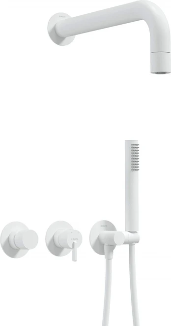 Concealed shower set with hand shower - with horizontal mixer