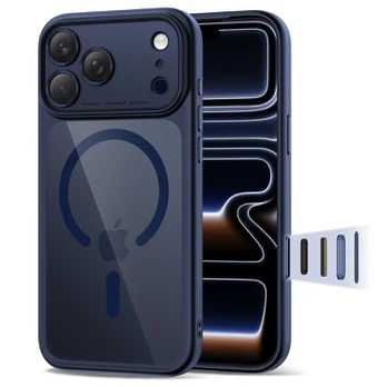 Mėlynas / skaidrus dėklas Apple iPhone 17 Pro Max telefonui "Tech-Protect MagPeak Magsafe CC"