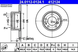 ATE 24.0112-0124.1 Brake Disc kaina