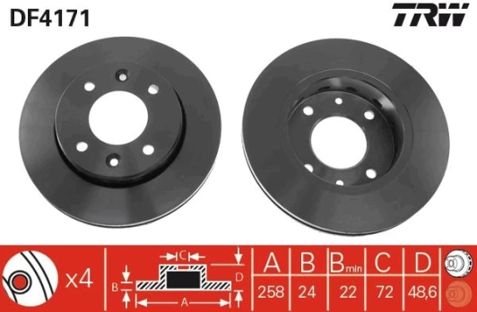 Stabdžių diskas TRW DF4171