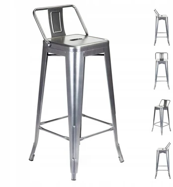 Nuforma Home Select baro kėdė aukšta sidabrinė loft stiliaus kėdė