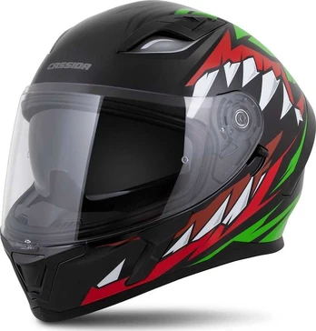 Motorcycle Helmet Cassida Orbit StriX Raudona/Žalias/Gray/Baltas/Juodas