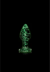 Ouch By Shots Ouch! Glow in the Dark Glass Plug Small - Luminous Žalias Accent