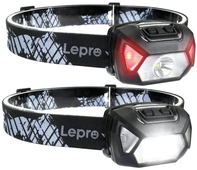 Lepro Head Torch Rechargeable (2 Pack) - wodoszczelne lampki czołowe LED USB-C IPX6 (2 pack)