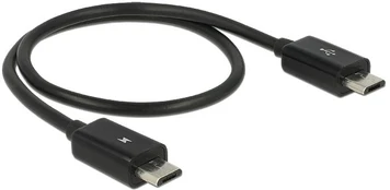 Įkroviklis Delock, 2 x Micro USB male, 0.3 m, juoda