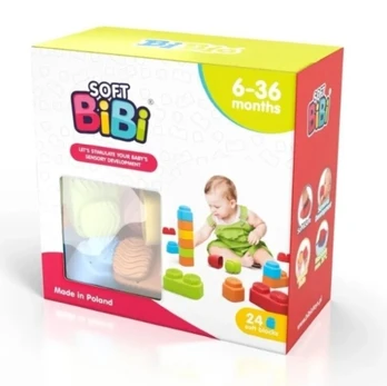 Sensorinės kaladėlės „Soft Bibi“ (24 el.)