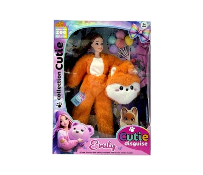 Lėlė Emily With Fox Costume QJ201A, 32 cm