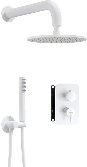 Concealed shower set with mixer box - with overhead shower
