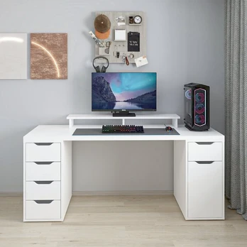 Rašomasis stalas Alen 180 cm, baltas
