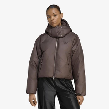 adidas Ess Down Hooded Puffer Jacket Aurora Coffee - Dydis L (KR9566 Striukės)