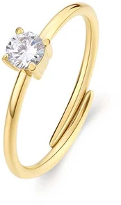 Sagapo Dazzly SDZ37 Crystal Gold Plated Ring