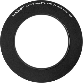K&F Concept K&F 55-77mm Magnetic Filter Adapter Ring, Matte Black, Frame Thickness 2.16mm