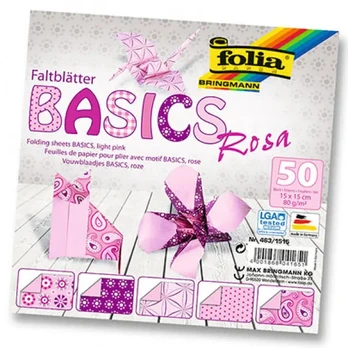 Popierinių figūrų gaminimo rinkinys Folia Origami Basic, rožinė