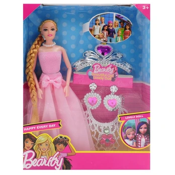 Lėlė ir papuošalai mergaitei : Spalva - Rožinė