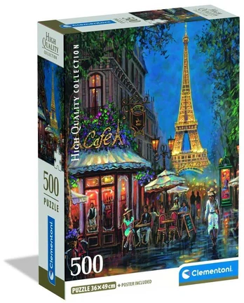 Clementoni CLE puzzle 500 Compact Night at the EiffCafe 35577