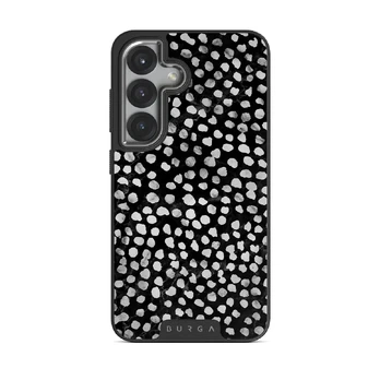 Night Sky - Dotted Samsung Galaxy S25 Case, Elite Dark (Magnetic) / Silver