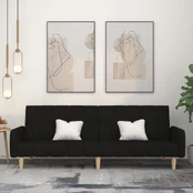 Dvivietė sofa-lova, juodos spalvos, audinys kaina