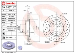 Stabdžių diskas BREMBO 09.C657.1X kaina