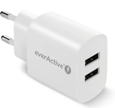 PHONE CHARGER 2X USB 2, 4A 12W WHITE