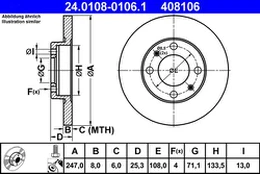 ATE 24.0108-0106.1 Brake Disc kaina
