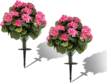 Dirbtinės pelargonijos rožinės 2 vnt.