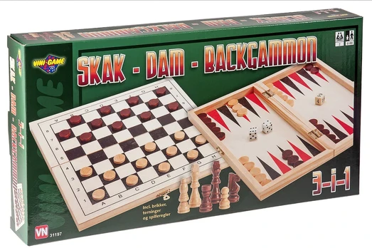 Vini Games Vini Game - 3-in-1 Chess, Checkers & Backgammon (31197)