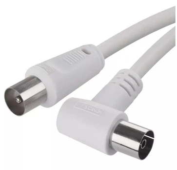 Kabelis TV antenai RF, 3.5m, kištukas - lizdas kampu, baltas EMOS