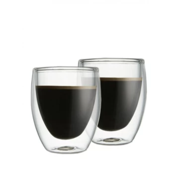 Dvigubo stiklo stiklinės espresso kavai, 80ml. 2 vnt.