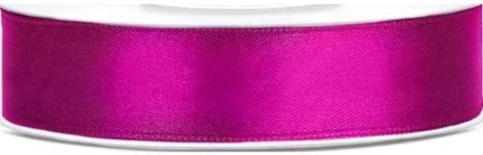 Satin ribbon, fuchsia, 12 mm x 25 m universal