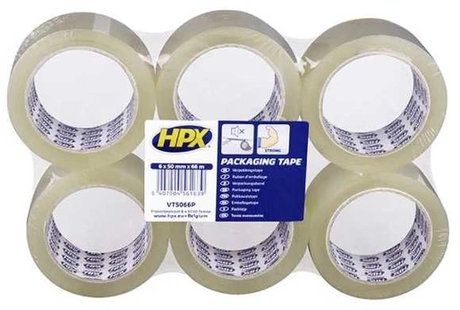 HPX pakketape skaidrus 50mm x 66m (6rl)