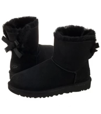 UGG W Mini Bailey Bow II 1016501 W/BLK (UA13-b) batai