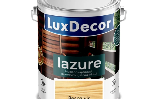 Medienos impregnantas LUXDECOR Lazure, 2,2 l, Bespalvis