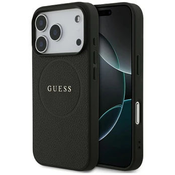 Dėklas Guess Grained Ring MagSafe do iPhone 17 Pro juoda