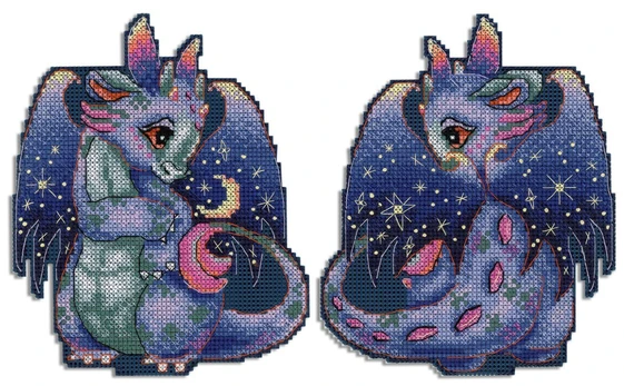 Cross stitch kit "Moon dragon" 15x12 cm SR-891