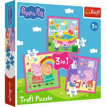Trefl Dėlionė 3w1 Peppa i przyjaciele 34873