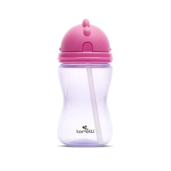 Vaikiška gertuvė su šiaudeliu Lorelli, rožinė, 12+ mėn., 300 ml